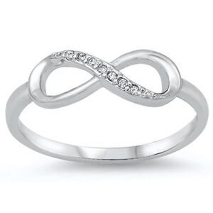 Sterling Silver Infinity CZ Ring – Size 4
